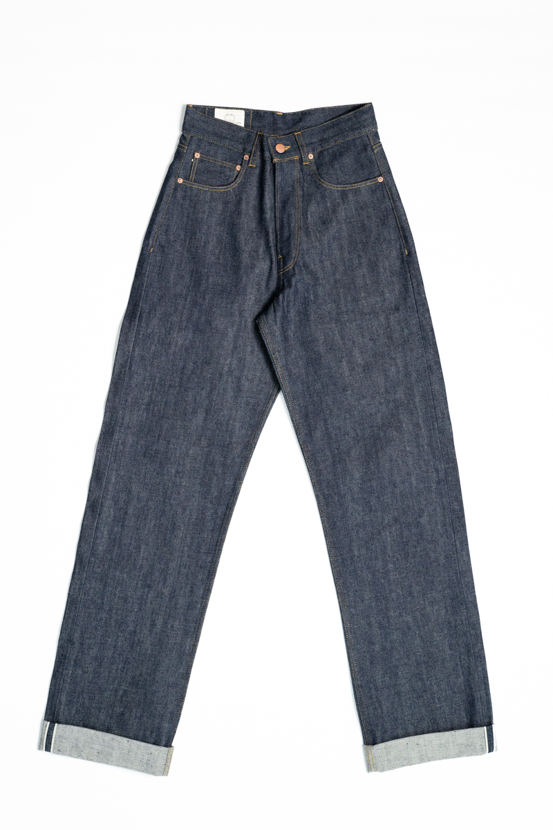 E7 High Waisted Wide Leg Indigo 13oz Neppy Japanese Raw Selvedge