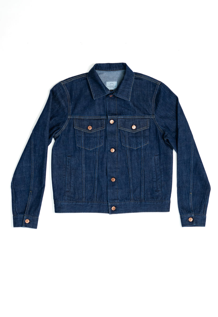 Mens Denim Jacket Ze ENZO Western Classic Style Trucker Vintage