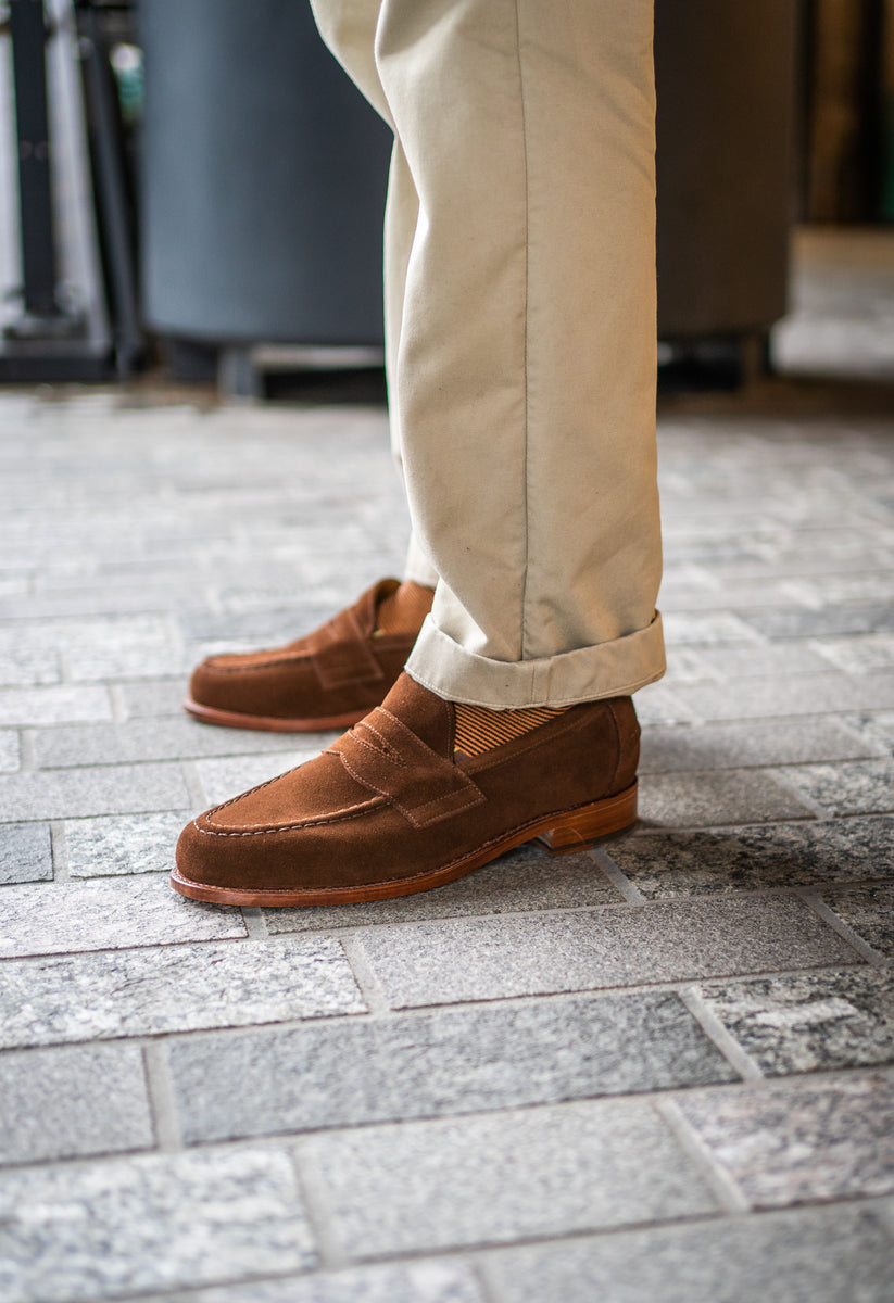 SANDERS Aldwych Polo Snuff Suede Penny Loafer | Blackhorse Lane