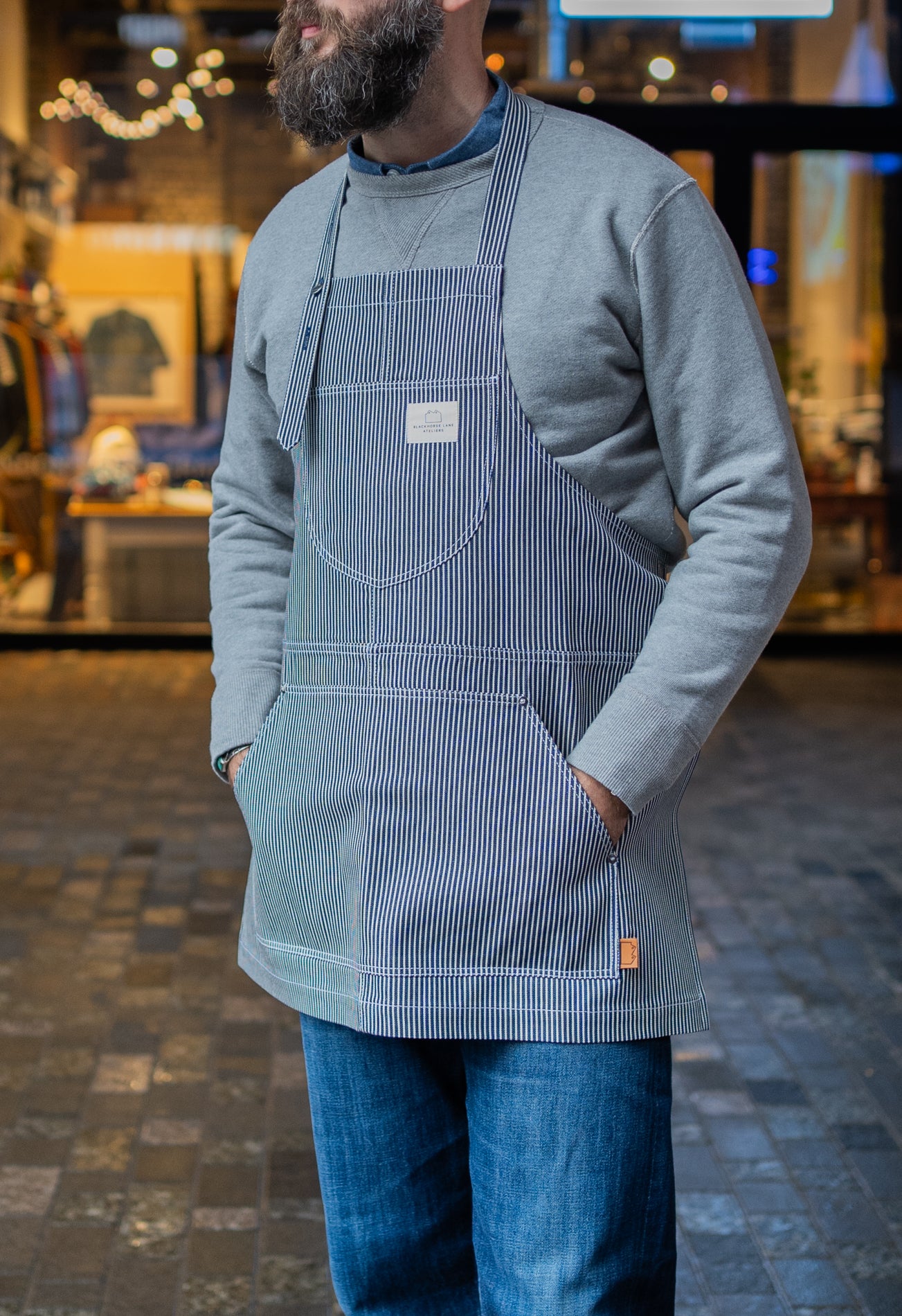 Blackhorse Lane Ateliers Camden Hickory Denim Apron | King's Cross
