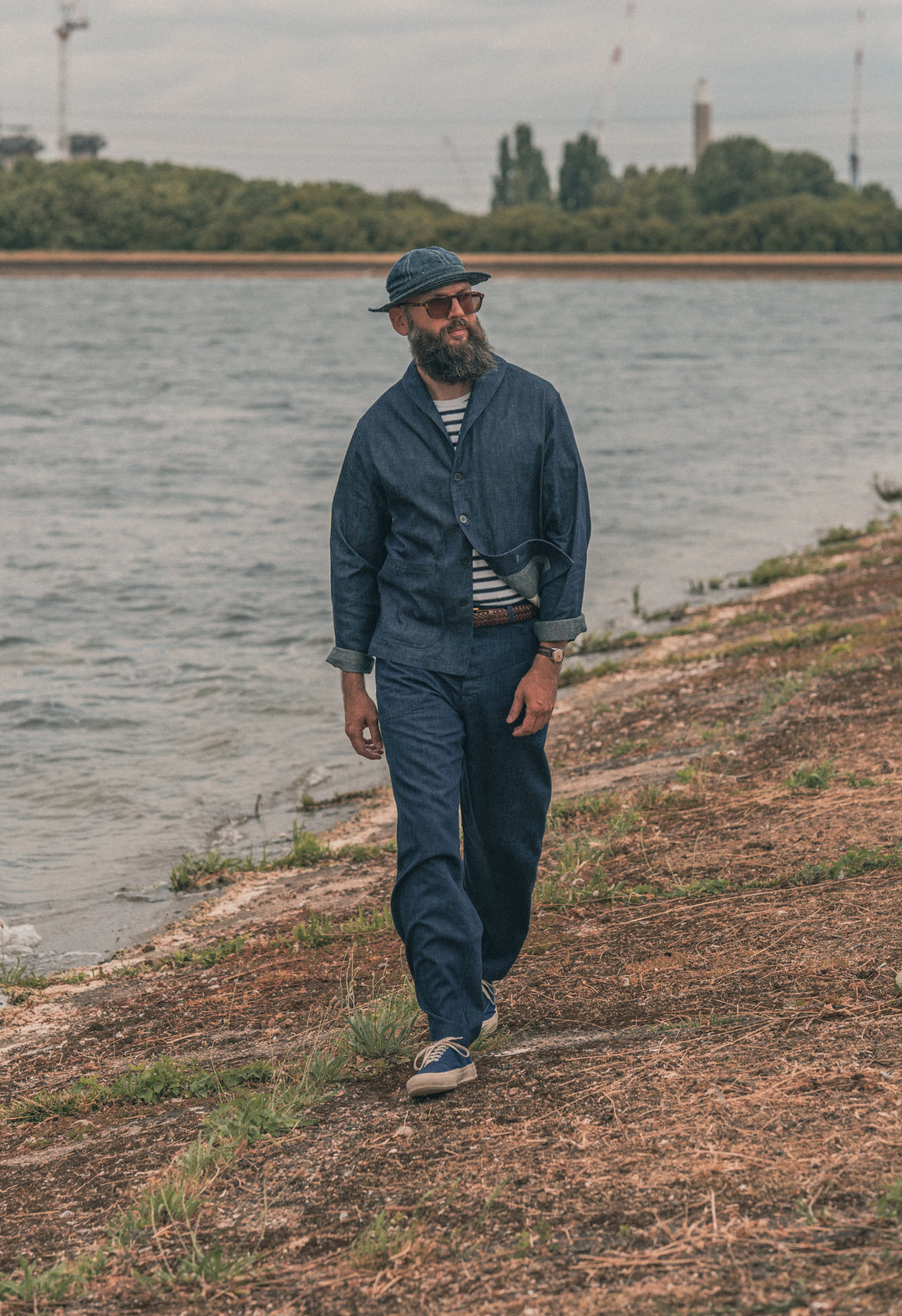 SE4 Shawl Collar Deck Jacket 11oz Japanese Denim| Blackhorse Lane