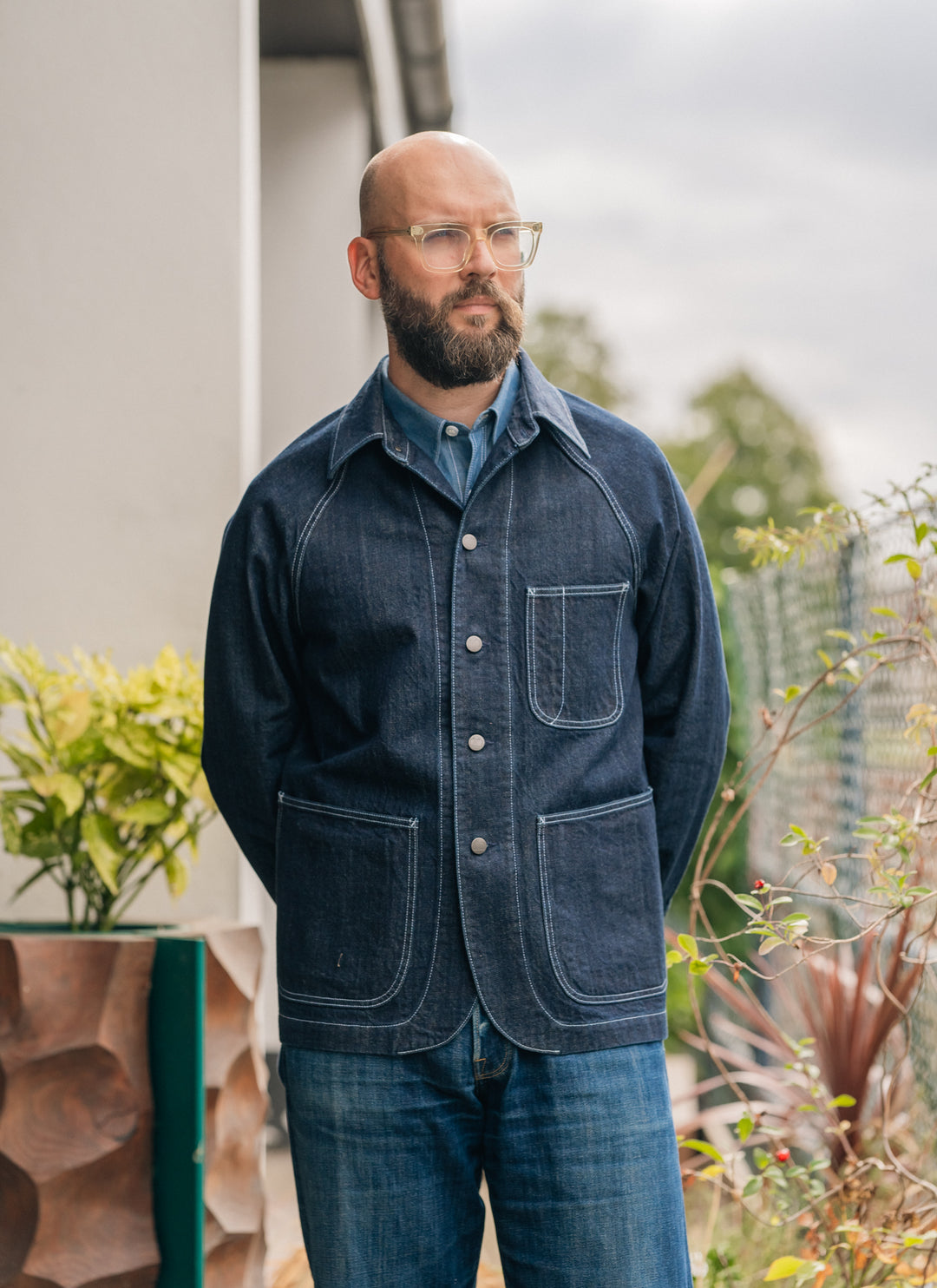 E11 Japanese Indigo 13oz Raglan Chore Jacket Blackhorse Lane Ateliers Blackhorse Lane Ateliers