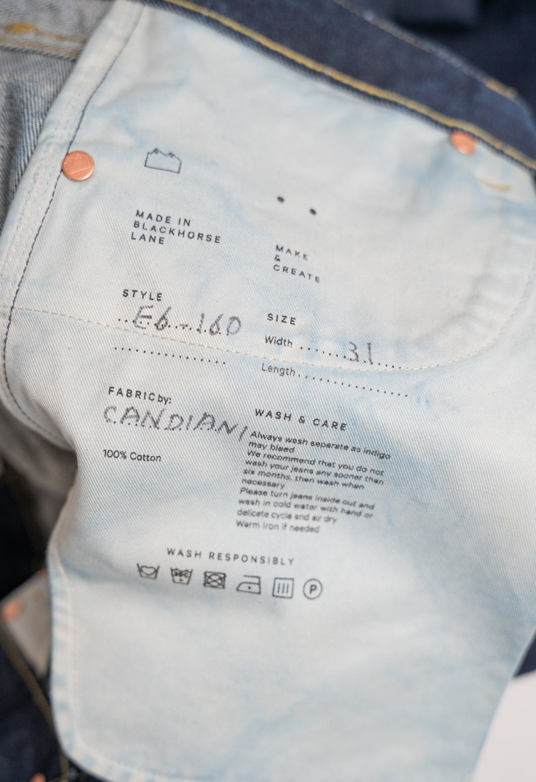E6 Wide Straight Indigo 15.5oz Italian Rinse Selvedge Unisex Jeans