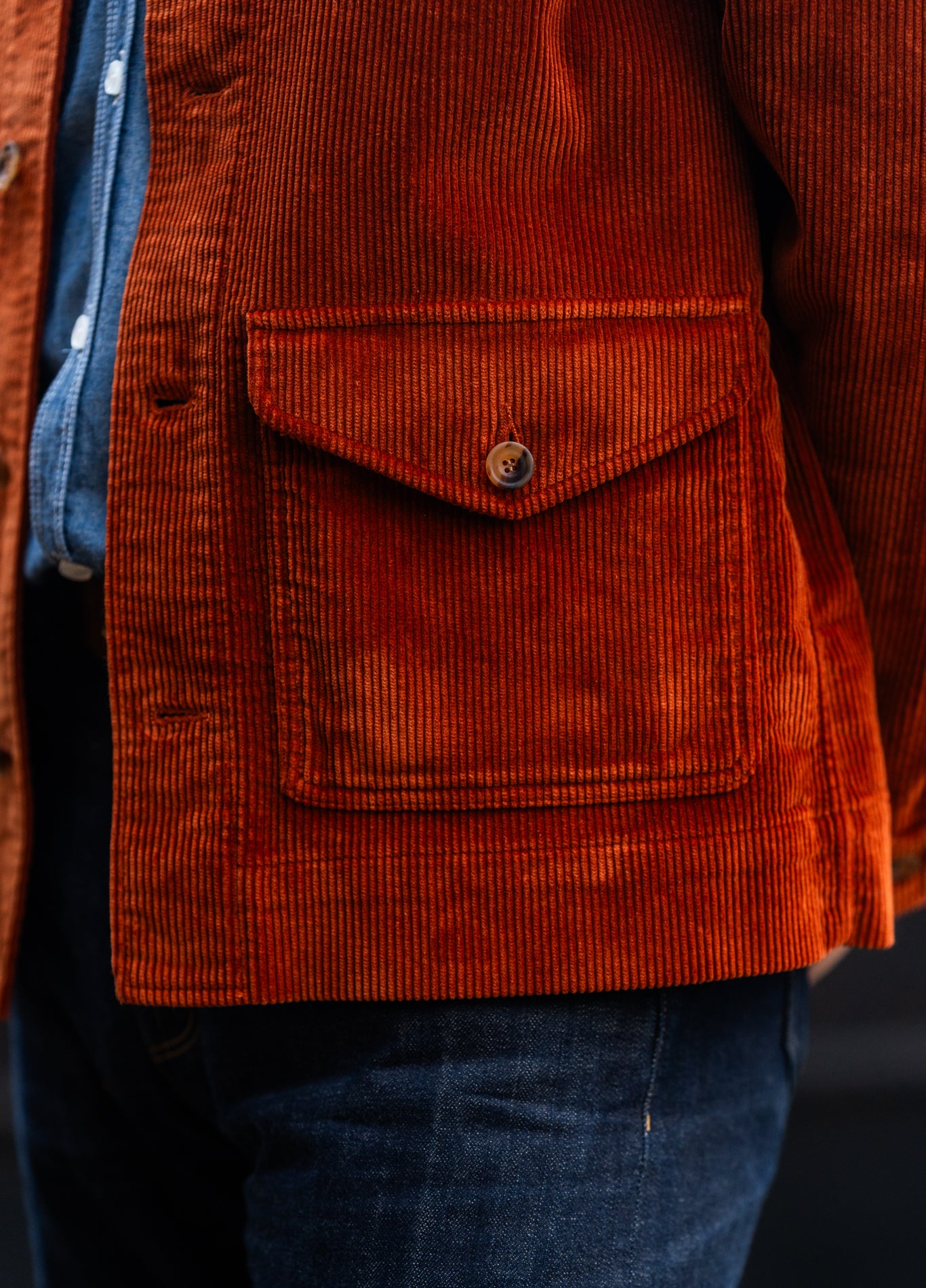 Blackhorse Lane Ateliers EC1 Rust Orange Corduroy Jacket | King's