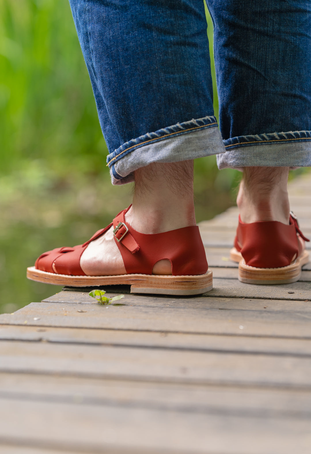 RED FRENCH MILITARY SANDALS | Blackhorse Lane Ateliers
