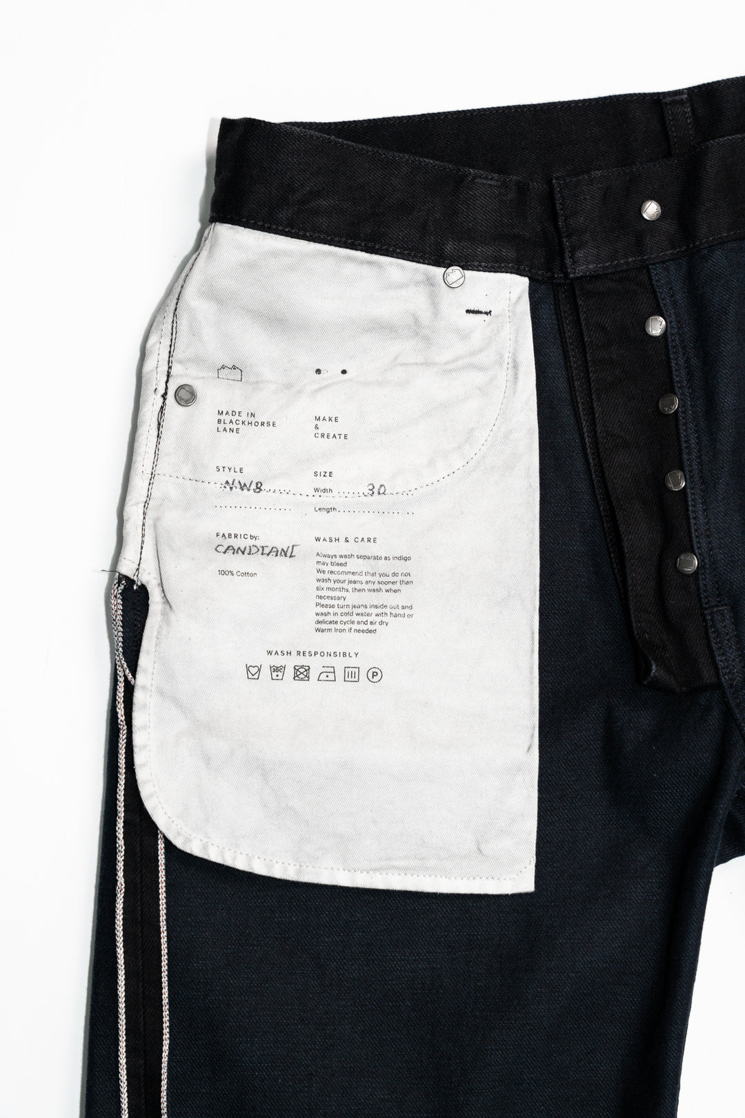 NW8 Heritage Slim Rinsed 'Stay Black' 14.5oz Italian Selvedge Mens