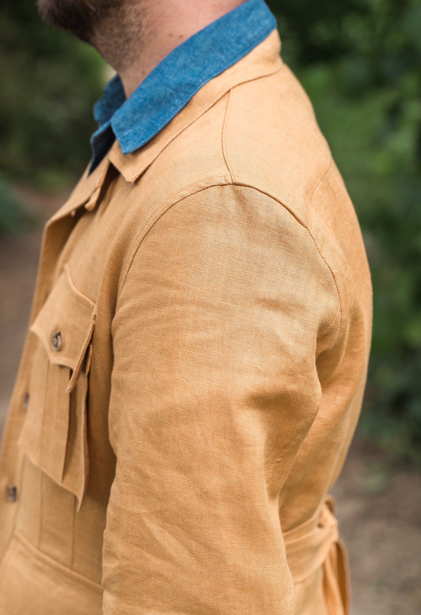 TW11 IRISH LINEN SAFARI JACKET SAND | Blackhorse Lane Ateliers