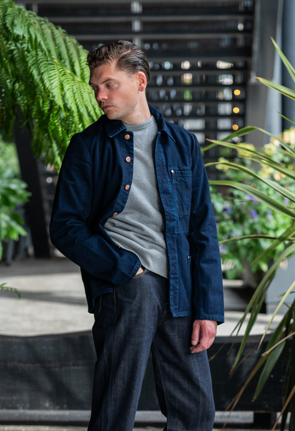 E17 Double Indigo Japanese Mens Chore Jacket | Blackhorse Lane