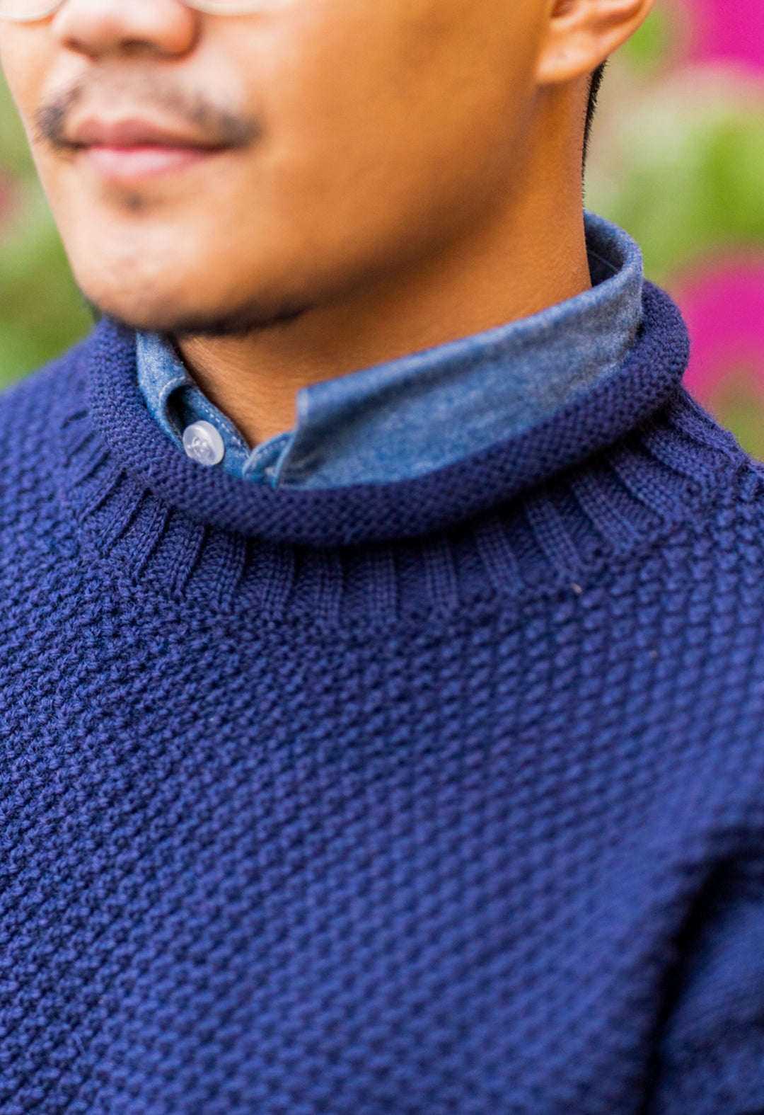 SE28 NAVY BRITISH WOOL GUERNSEY UNISEX SWEATER | Blackhorse Lane