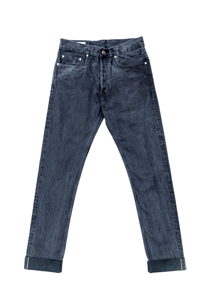 E8 Slim Tapered Washed Black 15oz Italian Selvedge Mens Jeans ...