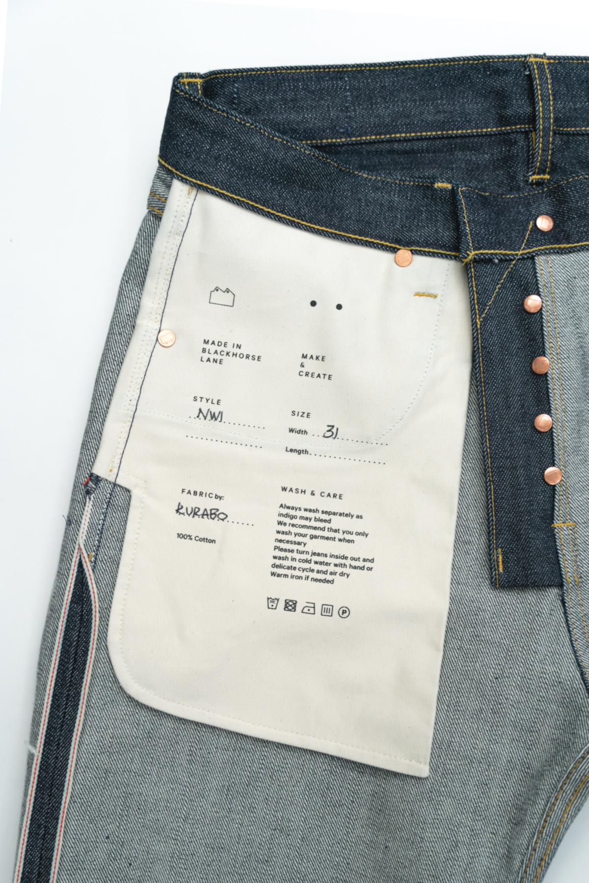 デニムリングバインダー NW1 Relaxed Heritage Indigo 14oz Japanese Raw Selvedge Mens