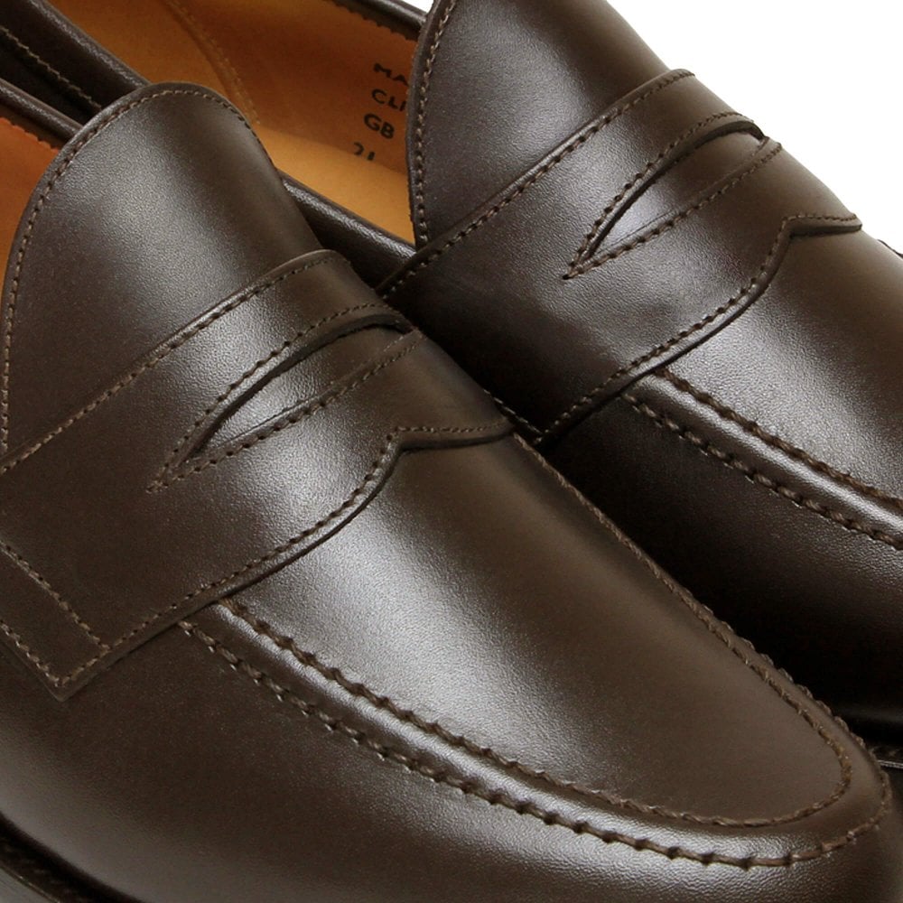 SANDERS CLIVE DARK BROWN CALF PENNY LOAFER | King's Cross
